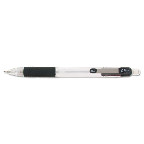 Z-grip Mechanical Pencil, 0.7 Mm, Hb (#2.5), Black Lead, Clear/black Grip Barrel, 24/pack