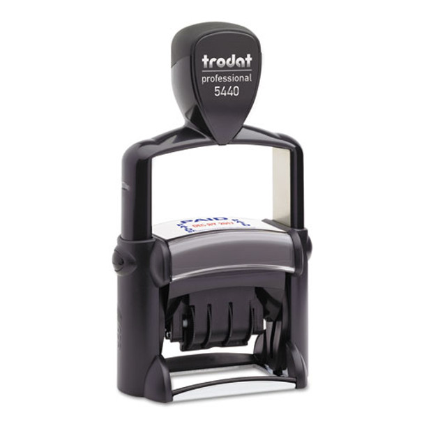 Trodat Professional 5-in-1 Date Stamp, Self-inking, 1.13 X 2, Blue/red