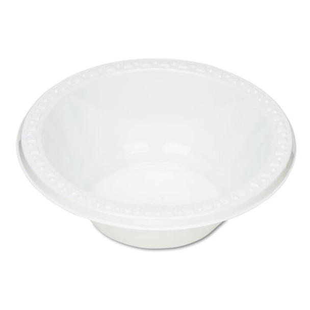 Plastic Dinnerware, Bowls, 12oz, White, 125/pack