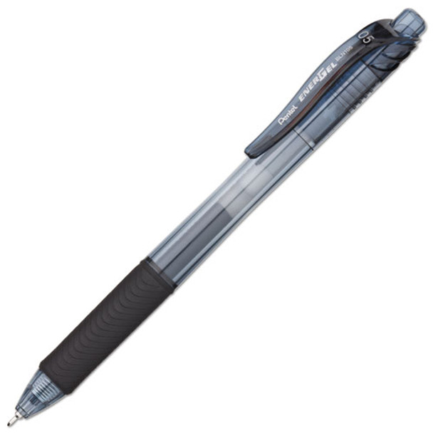 Energel-x Retractable Gel Pen, 0.5 Mm Needle Tip, Black Ink/barrel, Dozen