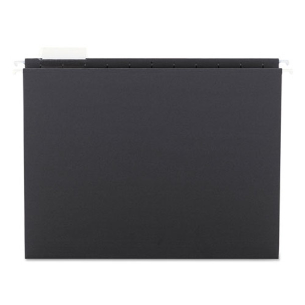 Colored Hanging File Folders, Letter Size, 1/5-cut Tab, Black, 25/box