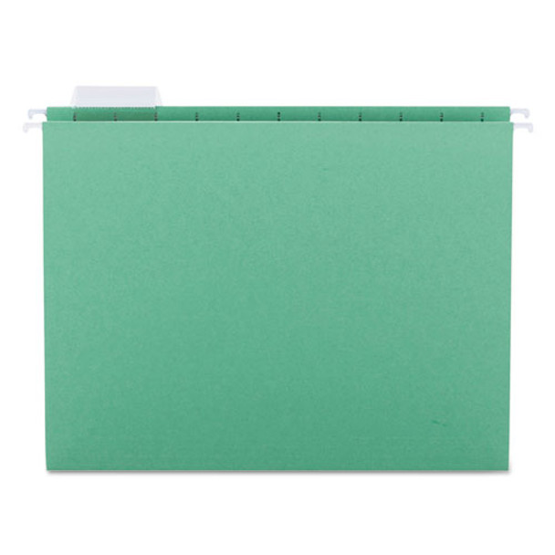 Colored Hanging File Folders, Letter Size, 1/5-cut Tab, Green, 25/box