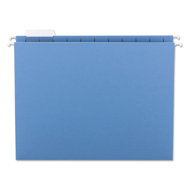 Colored Hanging File Folders, Letter Size, 1/5-cut Tab, Blue, 25/box