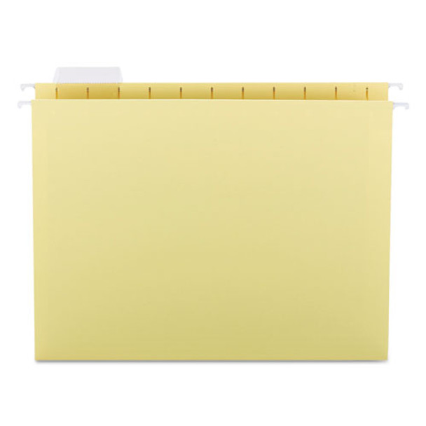 Colored Hanging File Folders, Letter Size, 1/5-cut Tab, Yellow, 25/box