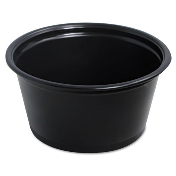 Conex Complements Plastic Portion Cup, 2 Oz., Black, 125/bag, 20 Bags/carton