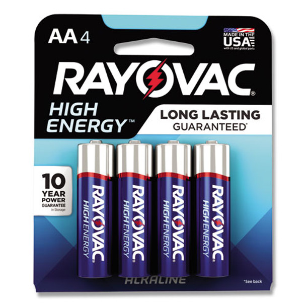 High Energy Premium Alkaline Aa Batteries, 4/pack