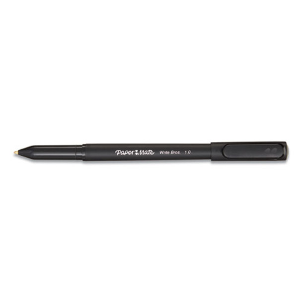 Write Bros. Stick Ballpoint Pen, Medium 1mm, Black Ink/barrel, Dozen