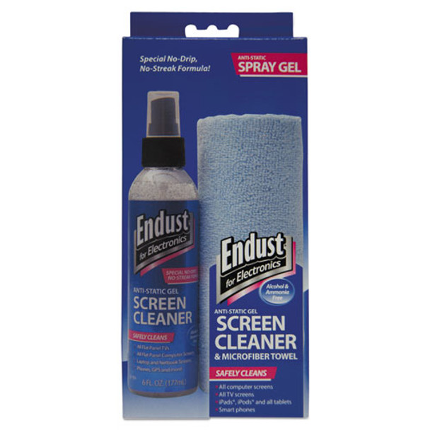 Lcd/plasma Cleaning Gel Spray, 6oz, Pump Spray W/microfiber Cloth