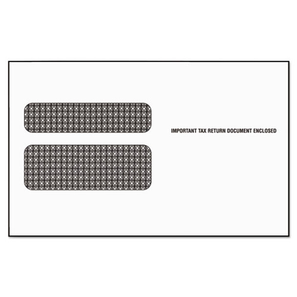 W-2 Laser Double Window Envelope, Commercial Flap, Gummed Closure, 5.63 X 9, White, 50/pack