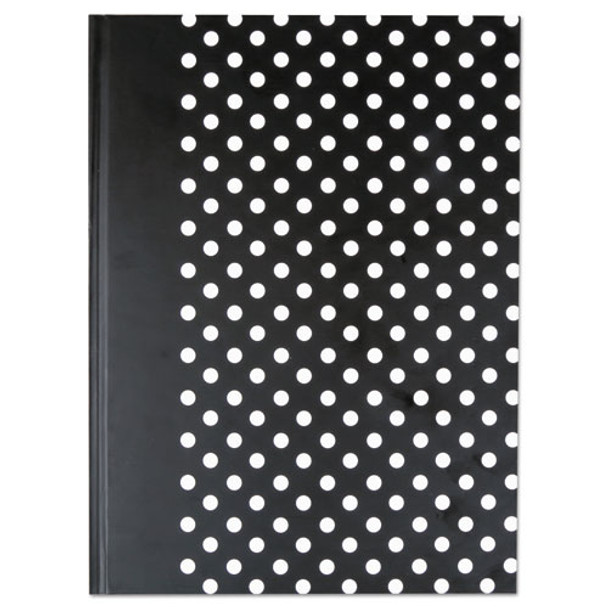 Casebound Hardcover Notebook, Wide/legal Rule, Black/white Dots, 10.25 X 7.68, 150 Sheets