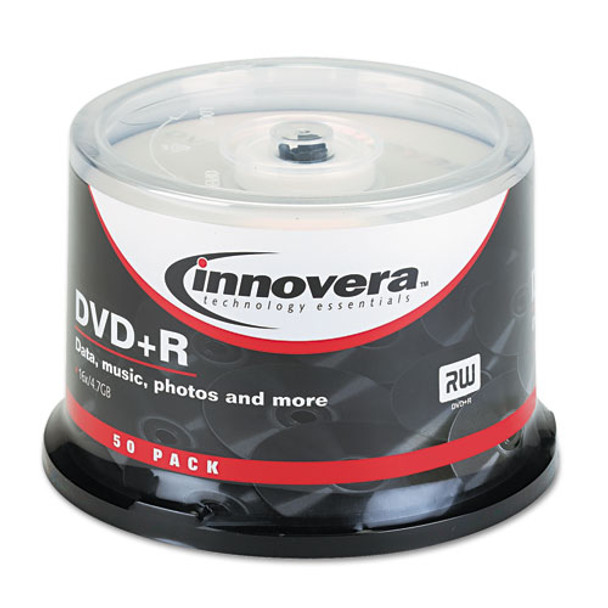 Dvd+r Discs, 4.7gb, 16x, Spindle, Silver, 50/pack