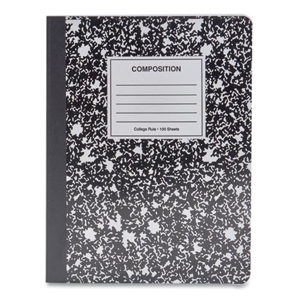 Composition Book, Medium/college Rule, Black Marble Cover, 9.75 X 7.5, 100 Sheets