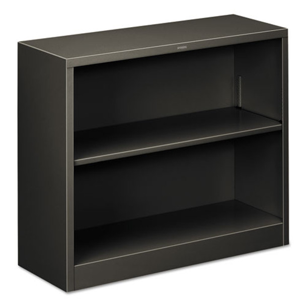 Metal Bookcase, Two-shelf, 34-1/2w X 12-5/8d X 29h, Charcoal