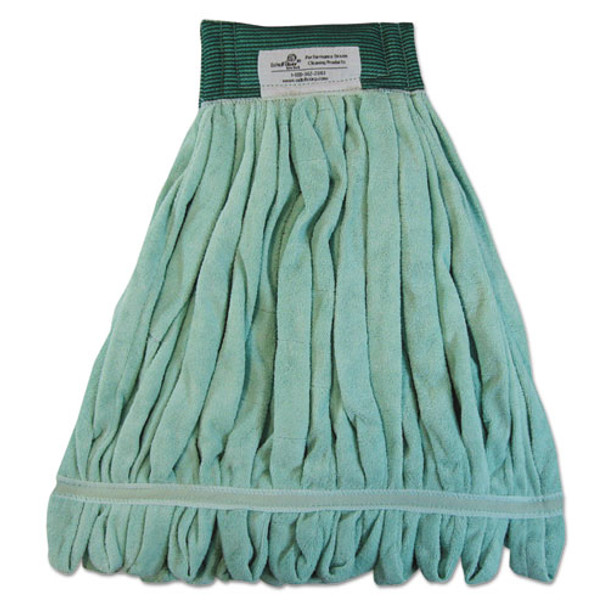 Microfiber Looped-end Wet Mop Heads, Medium, Green, 12/carton