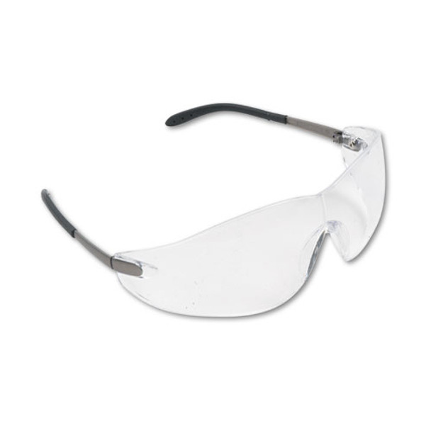 Blackjack Wraparound Safety Glasses, Chrome Plastic Frame, Clear Lens - DCRWS2110BX