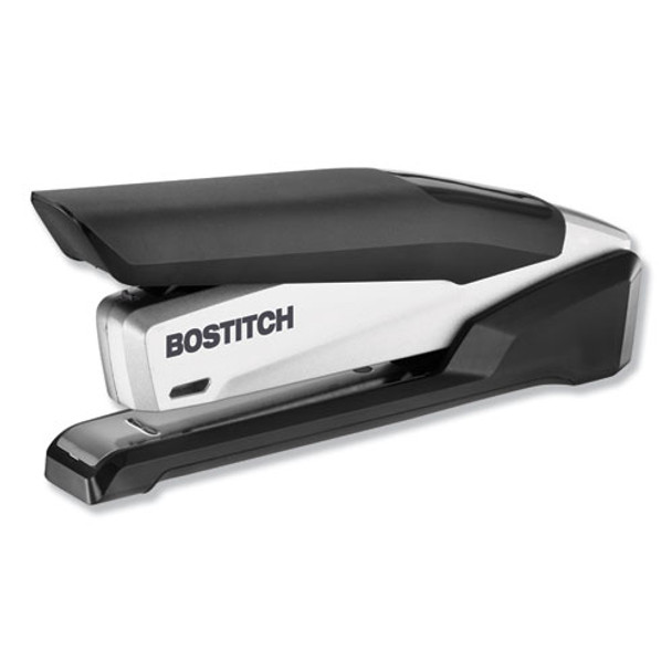 Inpower Spring-powered Premium Desktop Stapler, 28-sheet Capacity, Black/silver