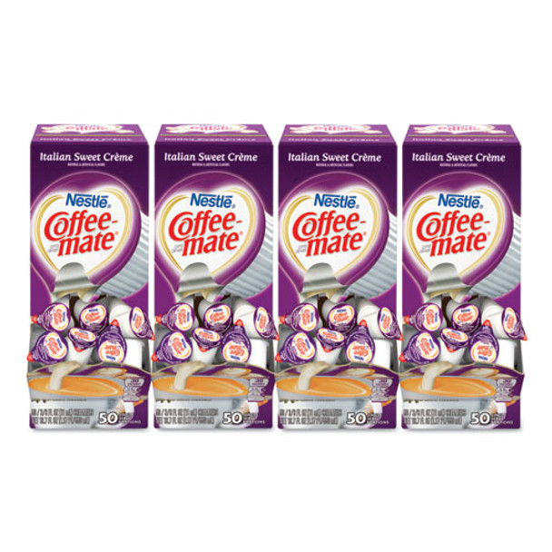 Liquid Coffee Creamer, Italian Sweet Creme, 0.38 Oz Mini Cups, 50/box, 4 Boxes/carton, 200 Total/carton