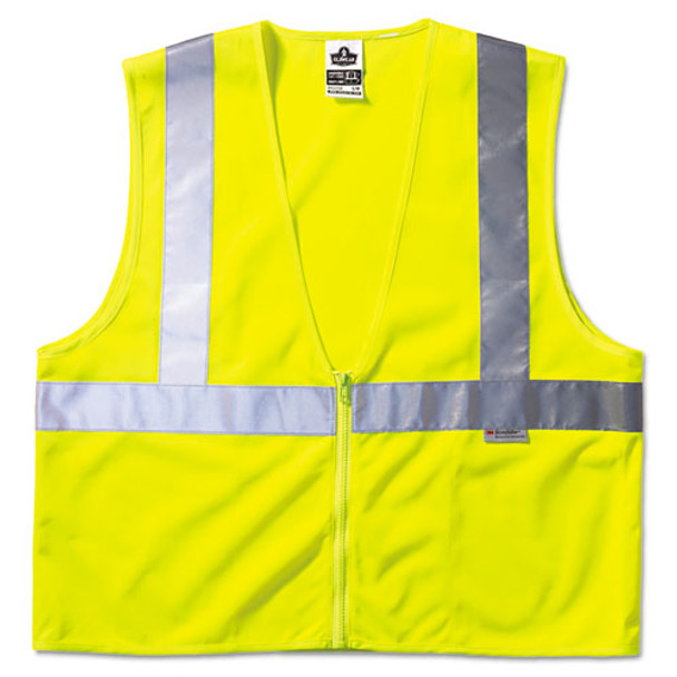 Glowear Class 2 Standard Vest, Lime, Mesh, Zip, Large/x-large