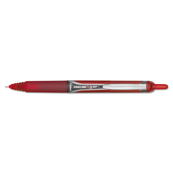 Precise V5rt Retractable Roller Ball Pen, Extra-fine 0.5mm, Red Ink, Red Barrel