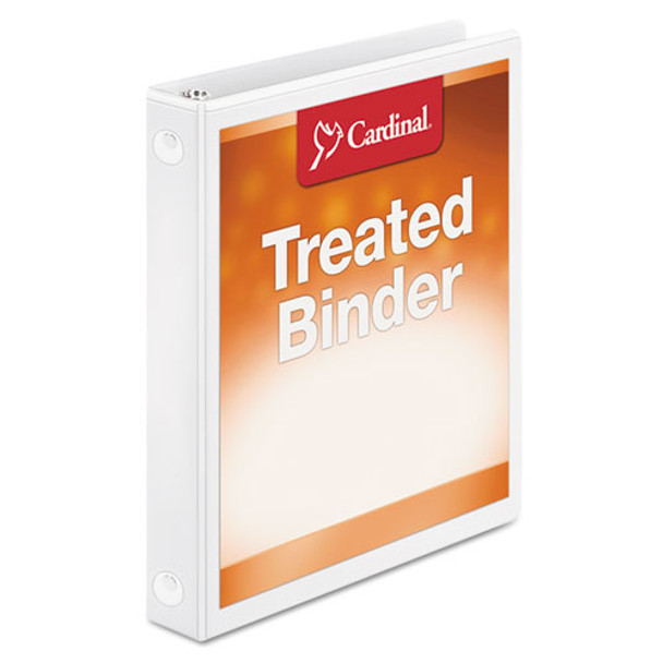 Treated Binder Clearvue Locking Round Ring Binder, 3 Rings, 1" Capacity, 11 X 8.5, White