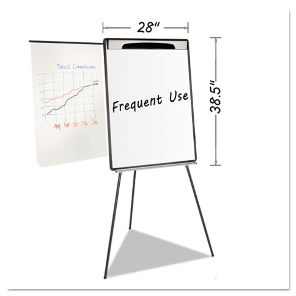 Magnetic Gold Ultra Dry Erase Tripod Easel W/ Ext Arms, 32" To 72", Black/silver