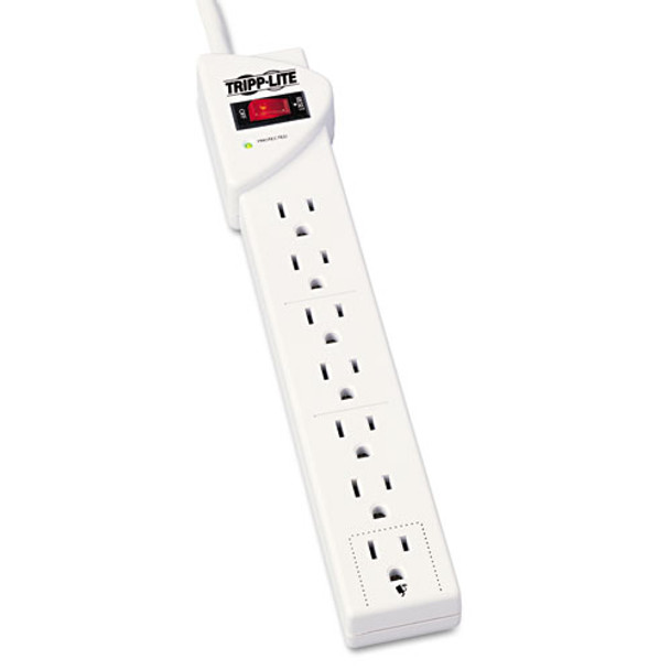Protect It! Surge Protector, 7 Outlets, 6 Ft. Cord, 1080 Joules, Light Gray