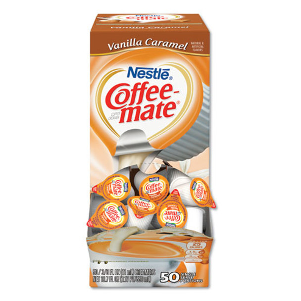 Liquid Coffee Creamer, Vanilla Caramel, 0.38 Oz Mini Cups, 50/box