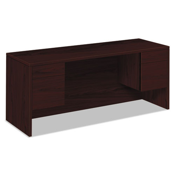 10500 Series Kneespace Credenza With 3/4-height Pedestals, 72w X 24d, Mahogany