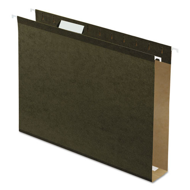Extra Capacity Reinforced Hanging File Folders With Box Bottom, Letter Size, 1/5-cut Tab, Standard Green, 25/box - DPFX5142X2