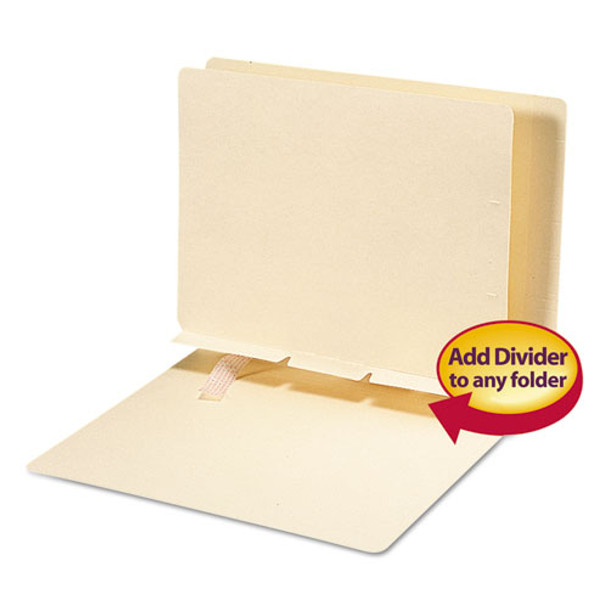 Self-adhesive Folder Dividers For Top/end Tab Folders, Prepunched For Fasteners, Letter Size, Manila, 100/box