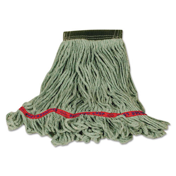 Swinger Loop Wet Mop Heads, Cotton/synthetic Blend, Green, Medium, 6/carton