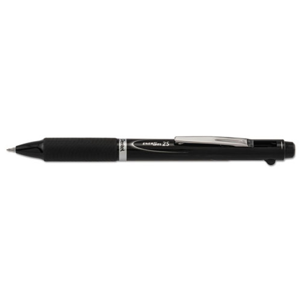 Energel 2s Retractable Ballpoint Pen, 0.5mm, Black/red Ink, Black Barrel