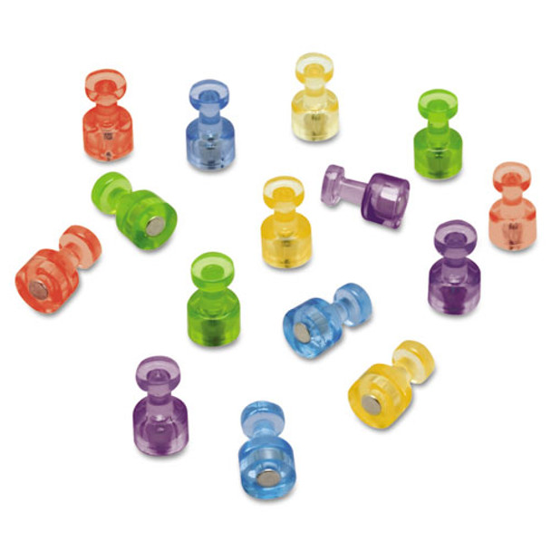 Magnetic "push Pins", 3/4" Dia, Assorted Colors, 20/pack