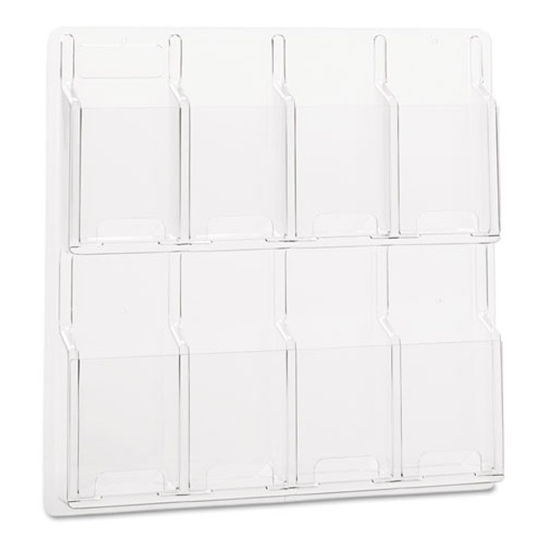 Reveal Clear Literature Displays, 8 Compartments, 20.5w X 2d X 20.5h, Clear