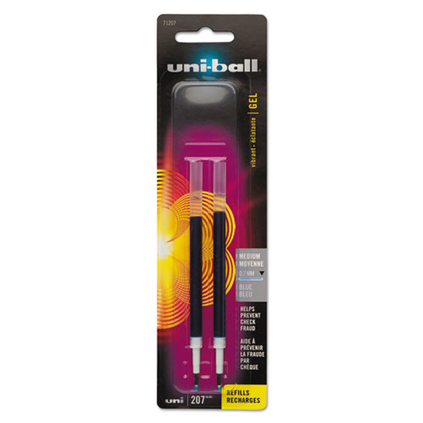 Refill For Uni-ball Signo Gel 207 Pens, Medium Point, Blue Ink, 2/pack