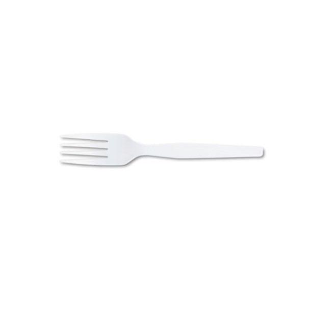 Plastic Cutlery, Heavy Mediumweight Fork, 100/box