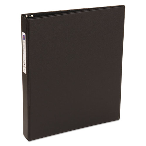 Economy Non-view Binder With Round Rings, 3 Rings, 1" Capacity, 11 X 8.5, Black - DAVE04301