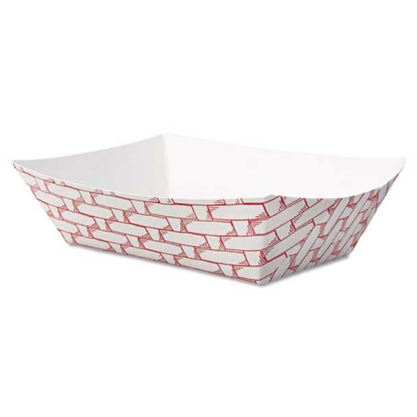 Paper Food Baskets, 1/2 Lb Capacity, Red/white, 1000/carton