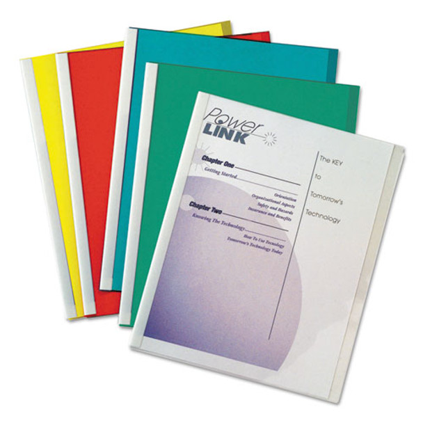 Report Covers With Binding Bars, Vinyl, Assorted, 8 1/2 X 11, 50/bx