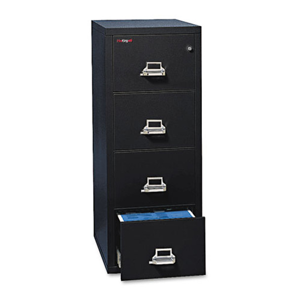 Four-drawer Vertical File, 20.81w X 25d X 52.75h, Ul 350 For Fire, Legal, Black