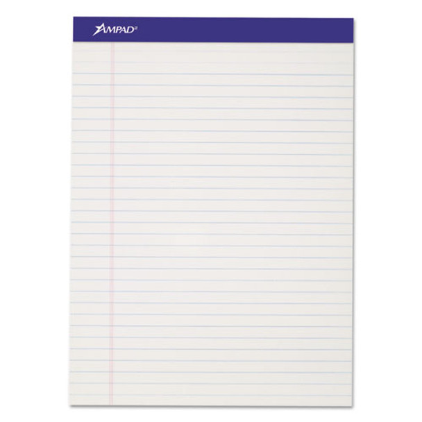 Perforated Writing Pads, Wide/legal Rule, 8.5 X 11.75, White, 50 Sheets, Dozen - DTOP20320