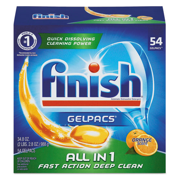 Dish Detergent Gelpacs, Orange Scent, 54/box, 4 Boxes/carton