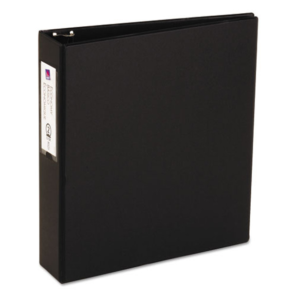 Economy Non-view Binder With Round Rings, 3 Rings, 2" Capacity, 11 X 8.5, Black - DAVE04501