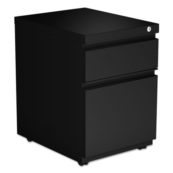 Two-drawer Metal Pedestal Box File With Full-length Pull, 14.96w X 19.29d X 21.65h, Black