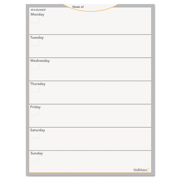 Wallmates Self-adhesive Dry Erase Weekly Planning Surface, 18 X 24