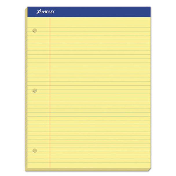 Double Sheet Pads, Narrow Rule, 8.5 X 11.75, Canary, 100 Sheets