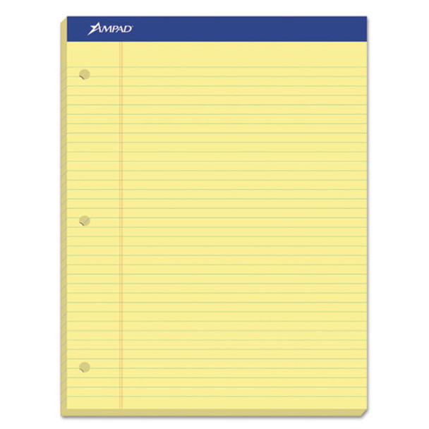 Double Sheet Pads, Medium/college Rule, 8.5 X 11.75, Canary, 100 Sheets