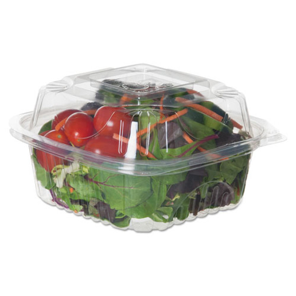 Renewable And Compostable Clear Clamshells, 6 X 6 X 3, 80/pack, 3 Packs/carton