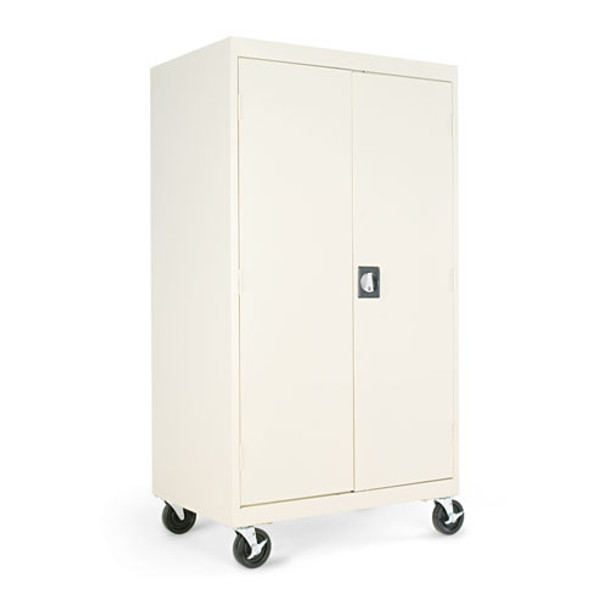 Assembled Mobile Storage Cabinet, W/adjustable Shelves 36w X 24d X 66h, Putty