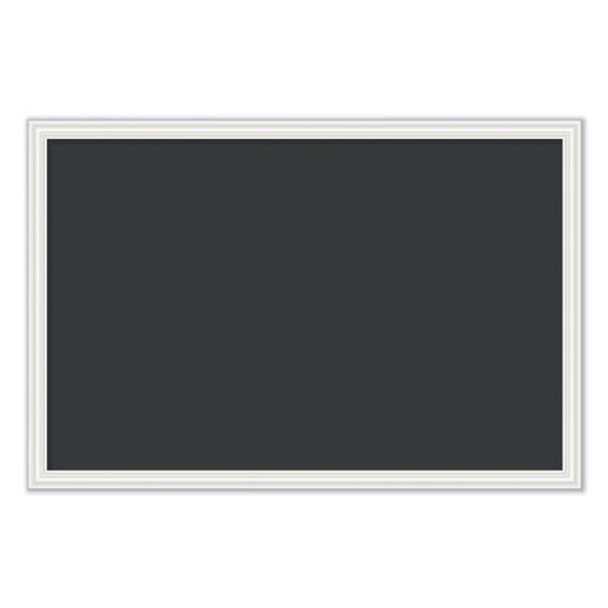 Magnetic Chalkboard With Decor Frame, 30 X 20, Black Surface/white Frame